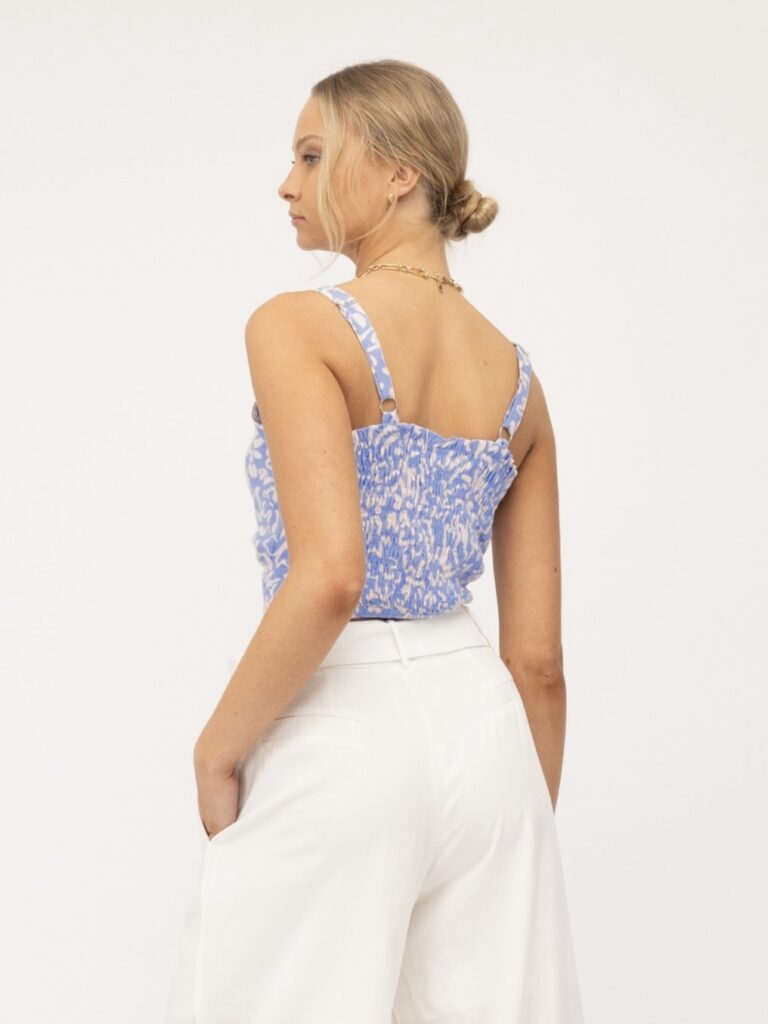Blue Floral Crop Top