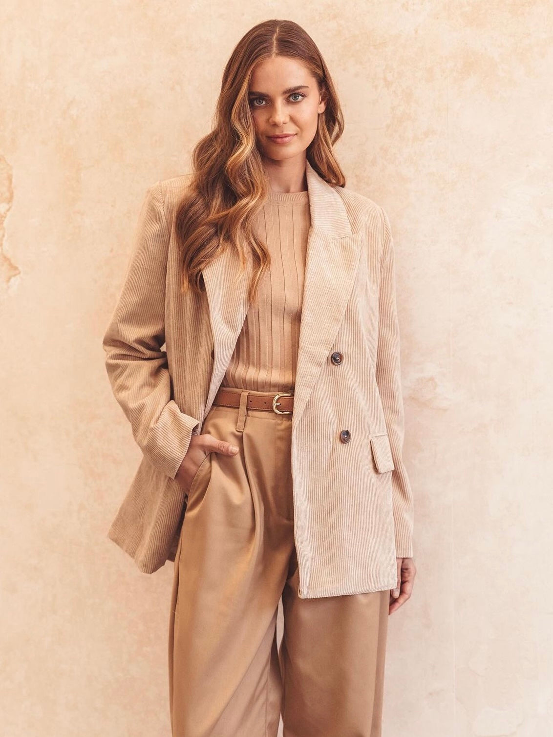 Corduroy Double Breasted Blazer