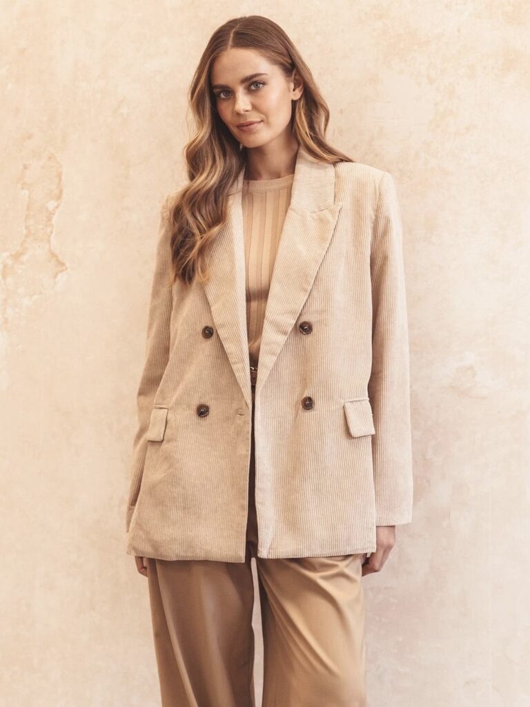 Corduroy Double Breasted Blazer